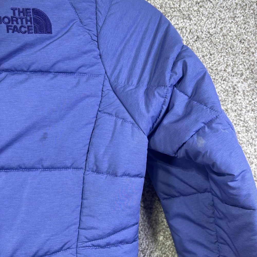 The North Face Jacket Womens Medium Blue Hooded Quilted Puffer Full Zip Warm - Picture 10 of 10